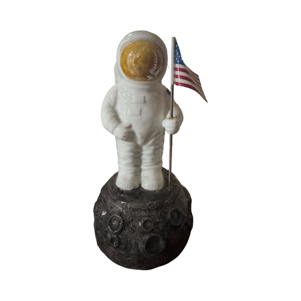 Enesco Man on the Moon Piggy Bank 1999 NIB Space Moon Vintage Ceramic
